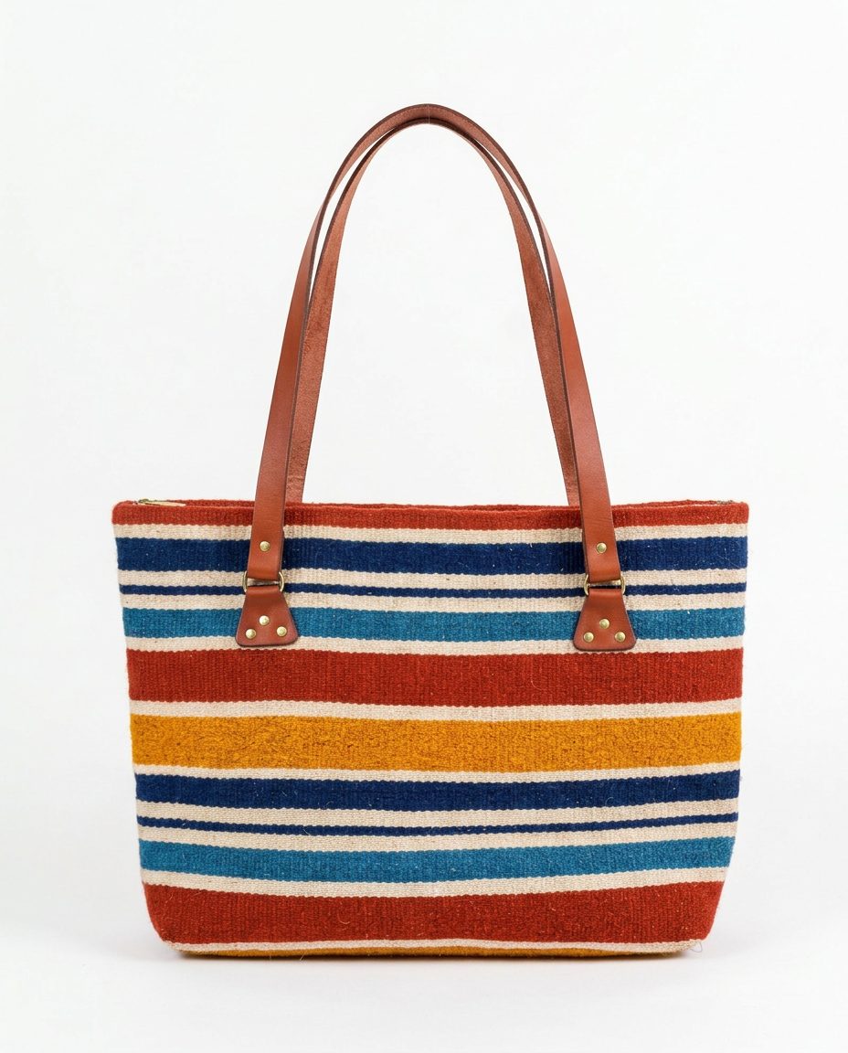 Bolso Serape de Teotitlán — handwoven Zapotec rug by Wilmer Vásquez Luis